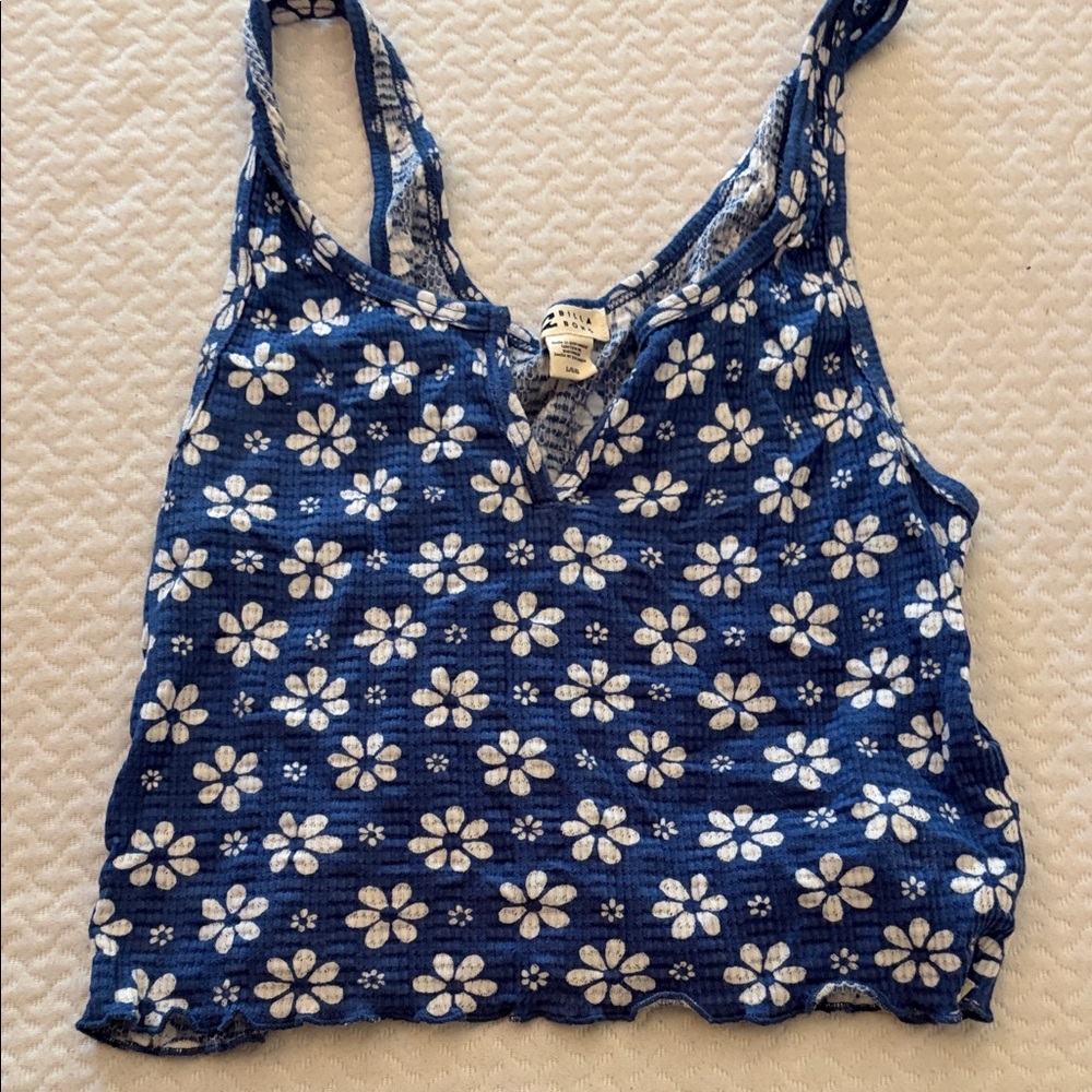Billabong Navy Floral Tank Top